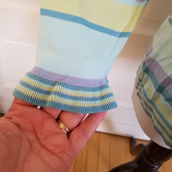 Axcess Long Sleeve Pastel Striped Sweater Tee - Picture 3 of 8